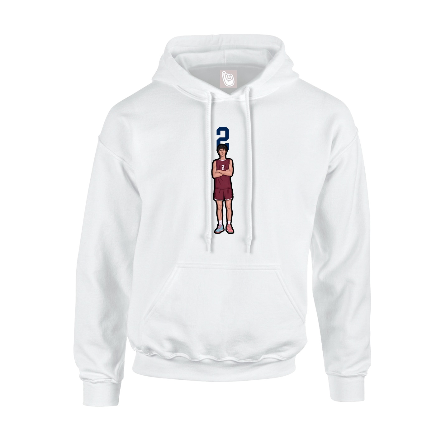 Hoodie — Number Top in White