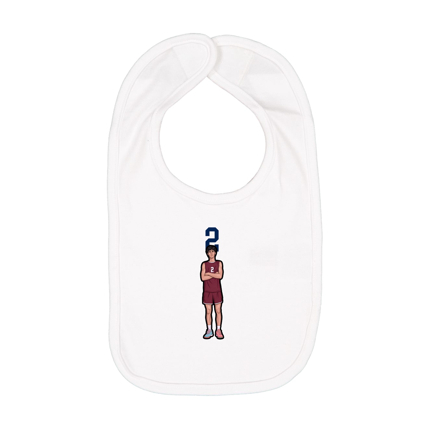 Infant Bib — Number Top in White