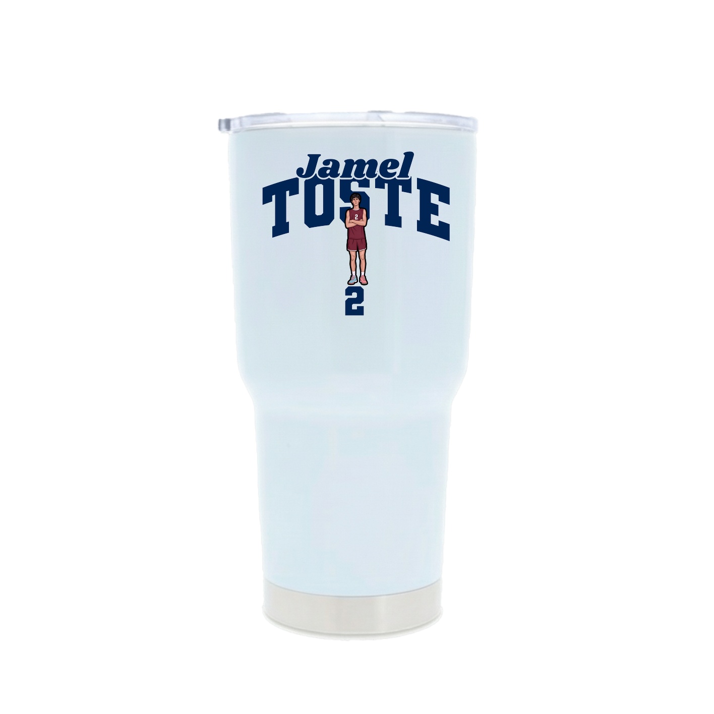 30oz Stainless Steel Tumbler — Signature Arch in White