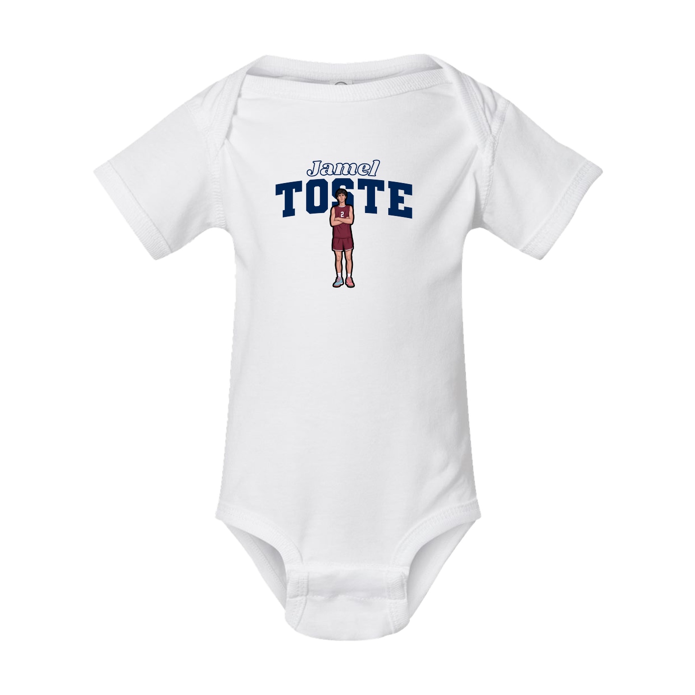 Baby Onesie — Name Arch in White