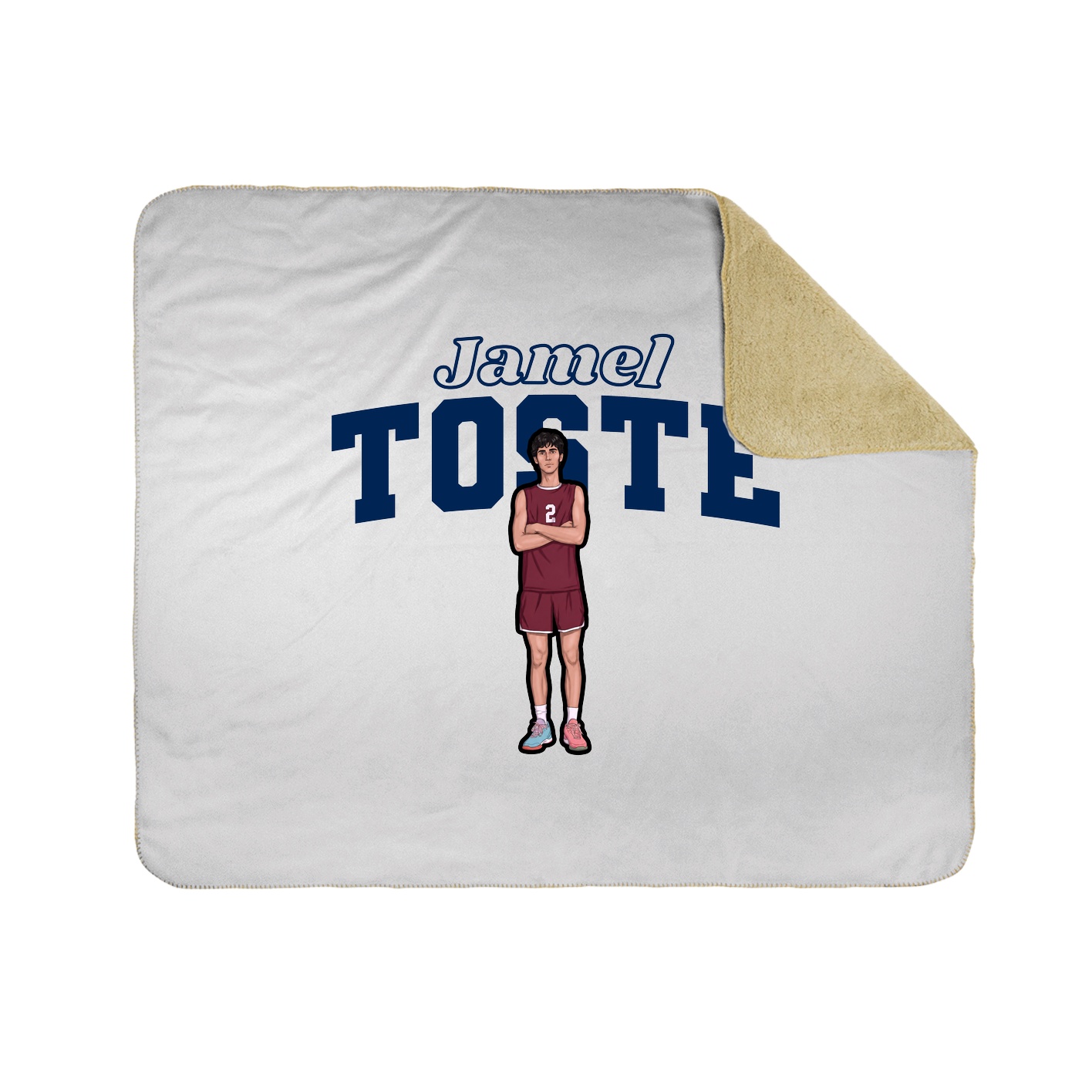 Throw Blanket — Name Arch in White