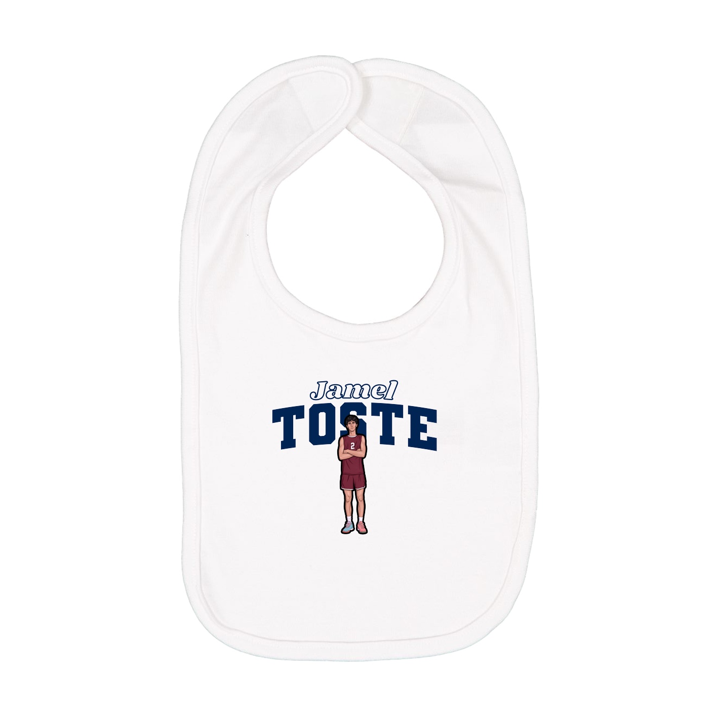 Infant Bib — Name Arch in White