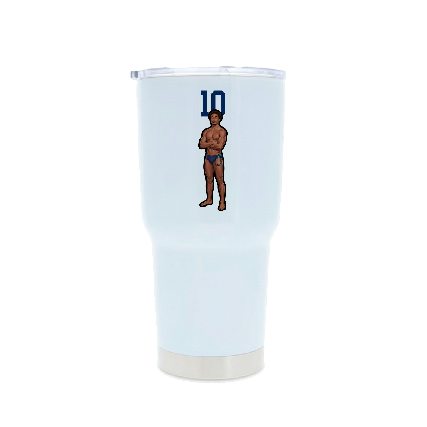 30oz Stainless Steel Tumbler — Number Top in White