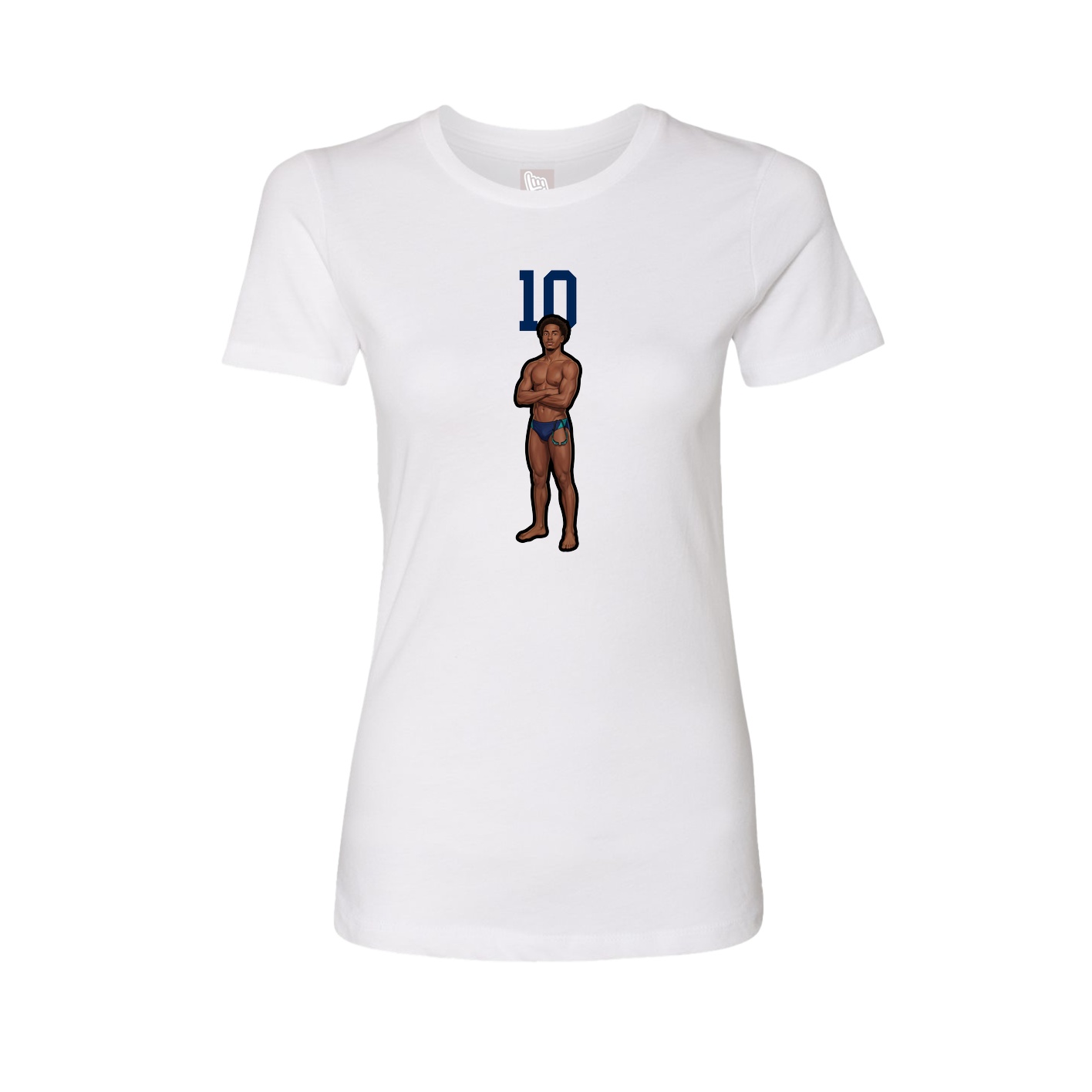 Fitted Women's Tee — Number Top in White