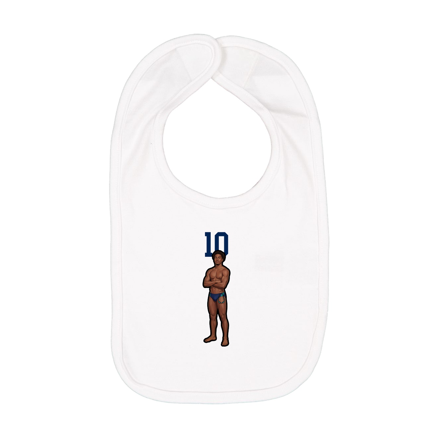 Infant Bib — Number Top in White