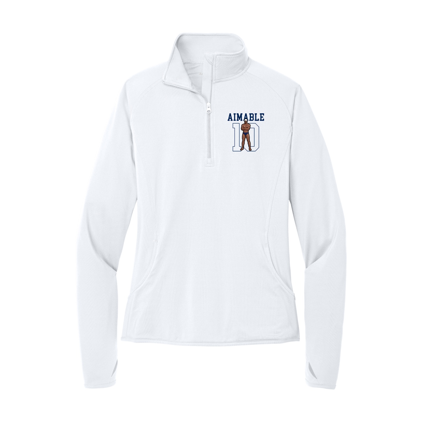 Women's Q-Zip Pullover — Shirsey in White