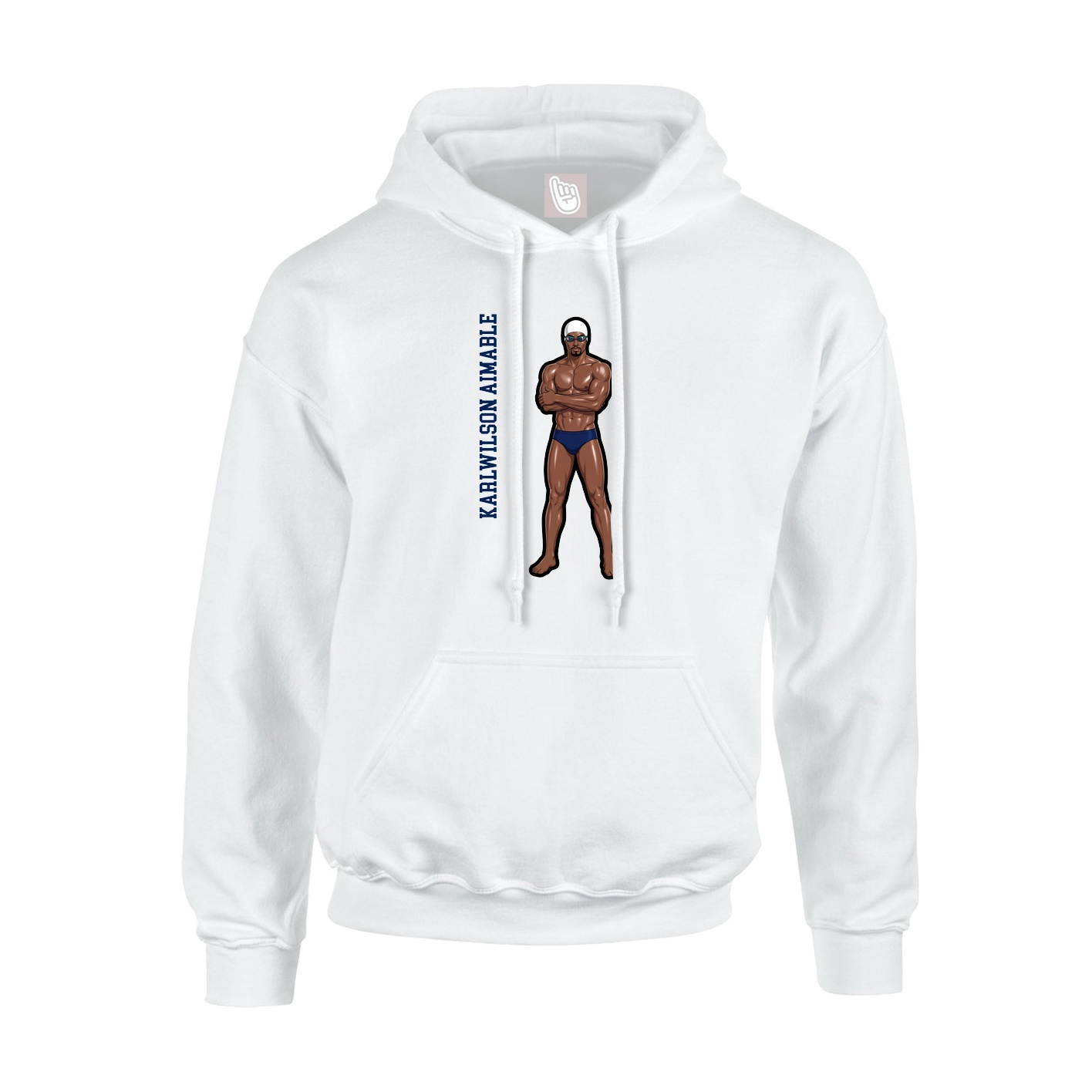 Youth Hoodie — Name Vertical in White