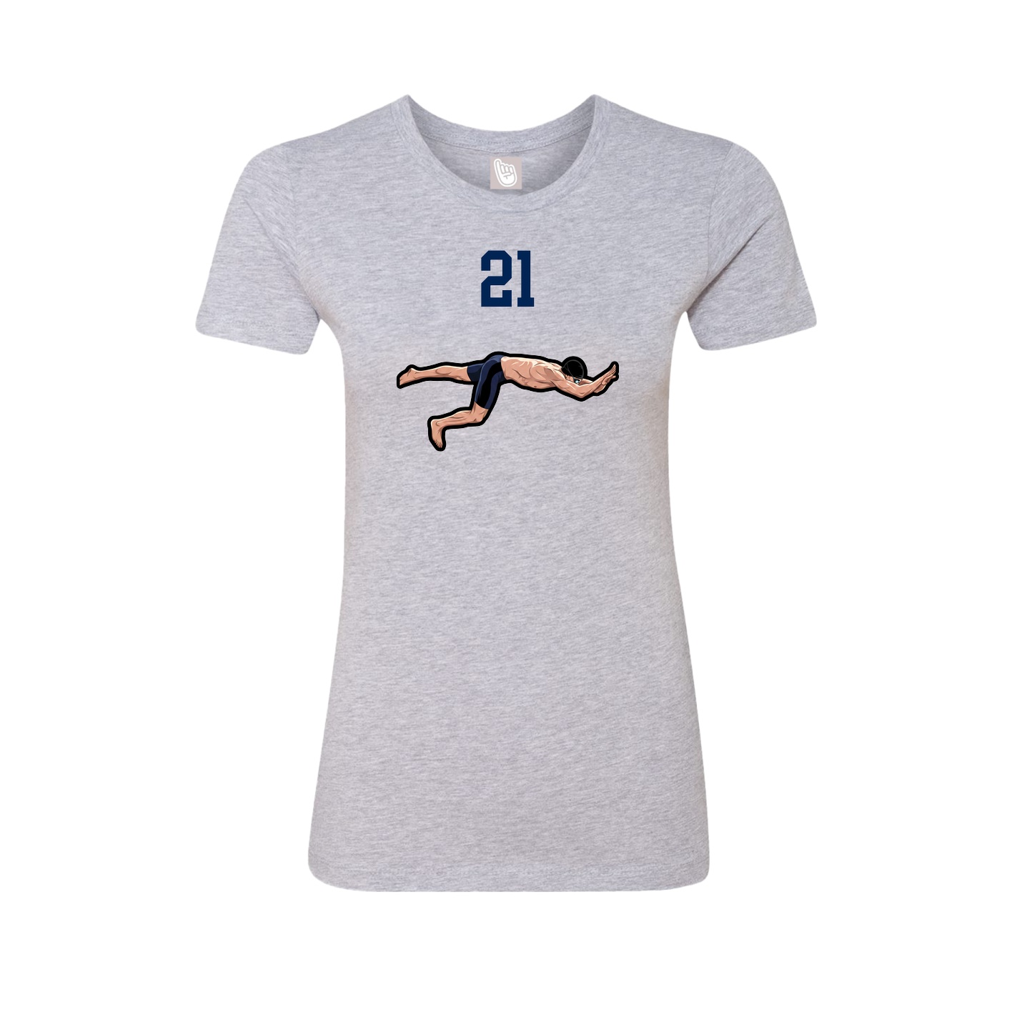 Fitted Women's Tee — Number Top in Grey