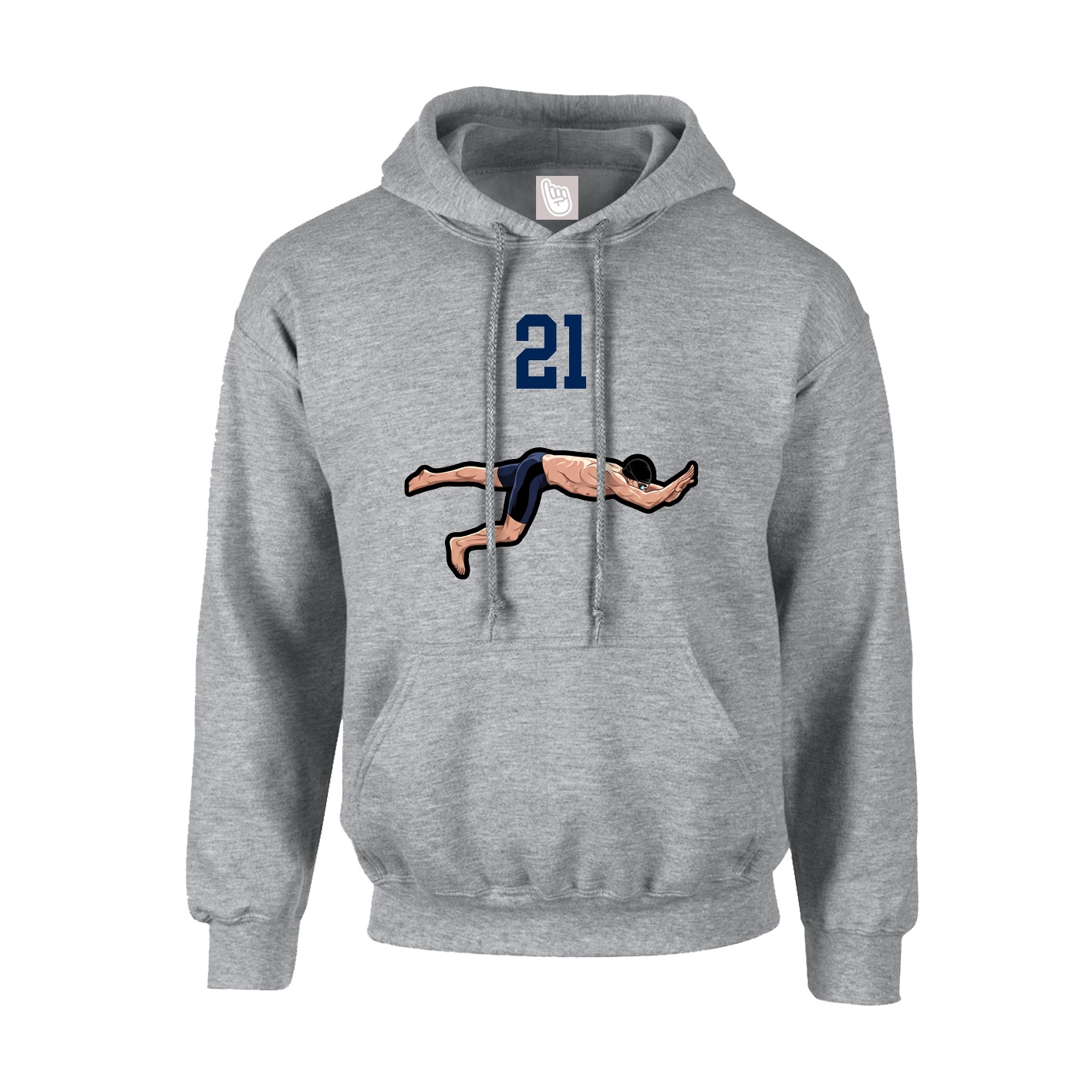 Hoodie — Number Top in Grey