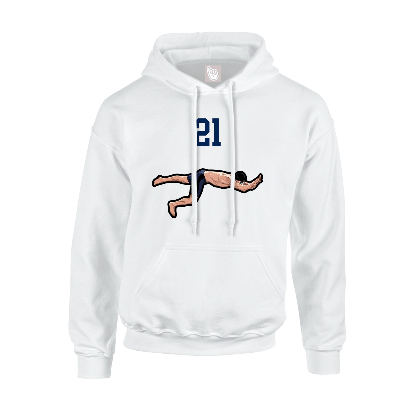 Youth Hoodie — Number Top in White