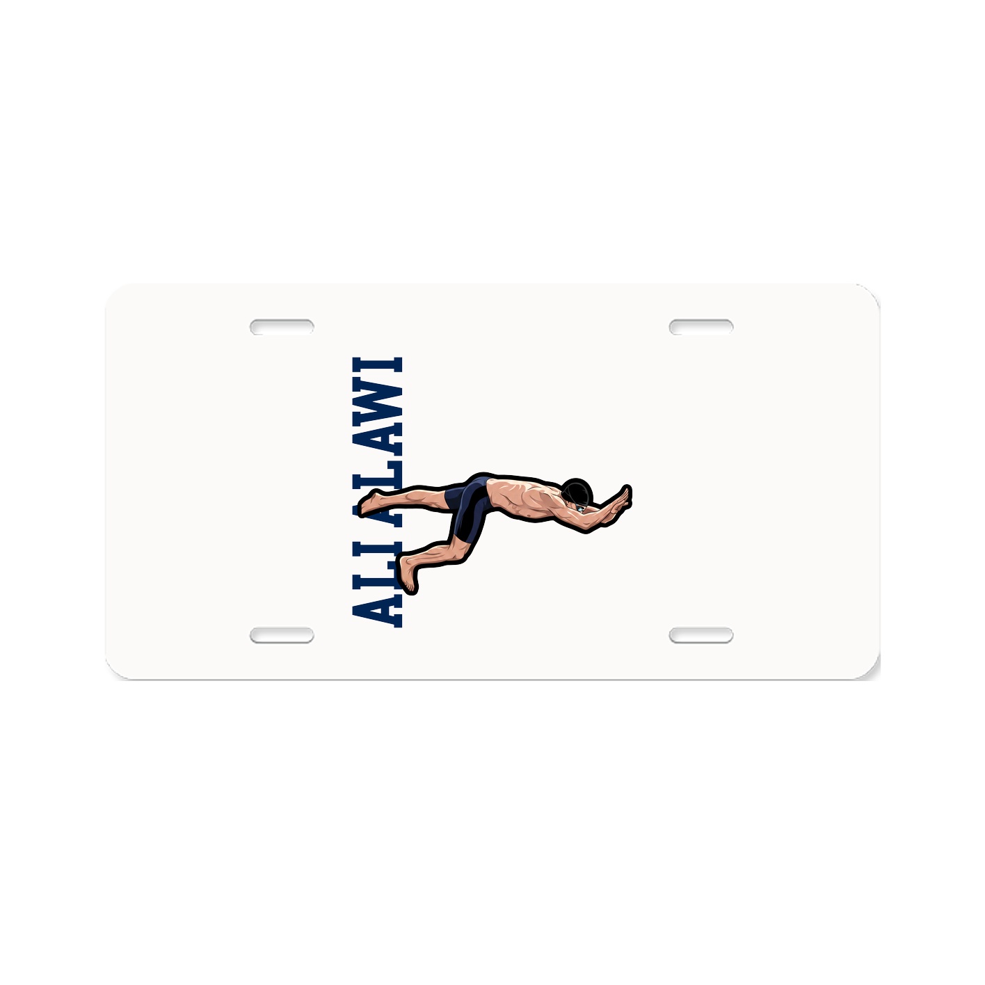 License Plate — Name Vertical in Classic