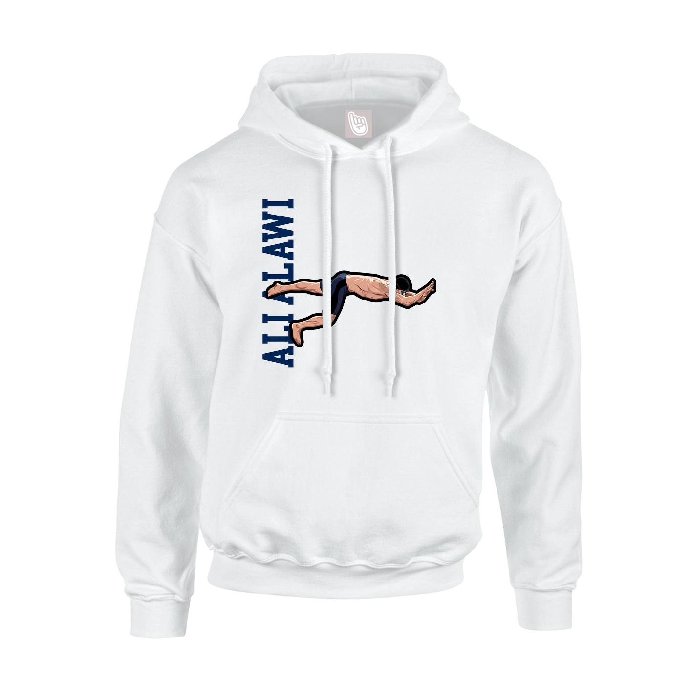 Hoodie — Name Vertical in White