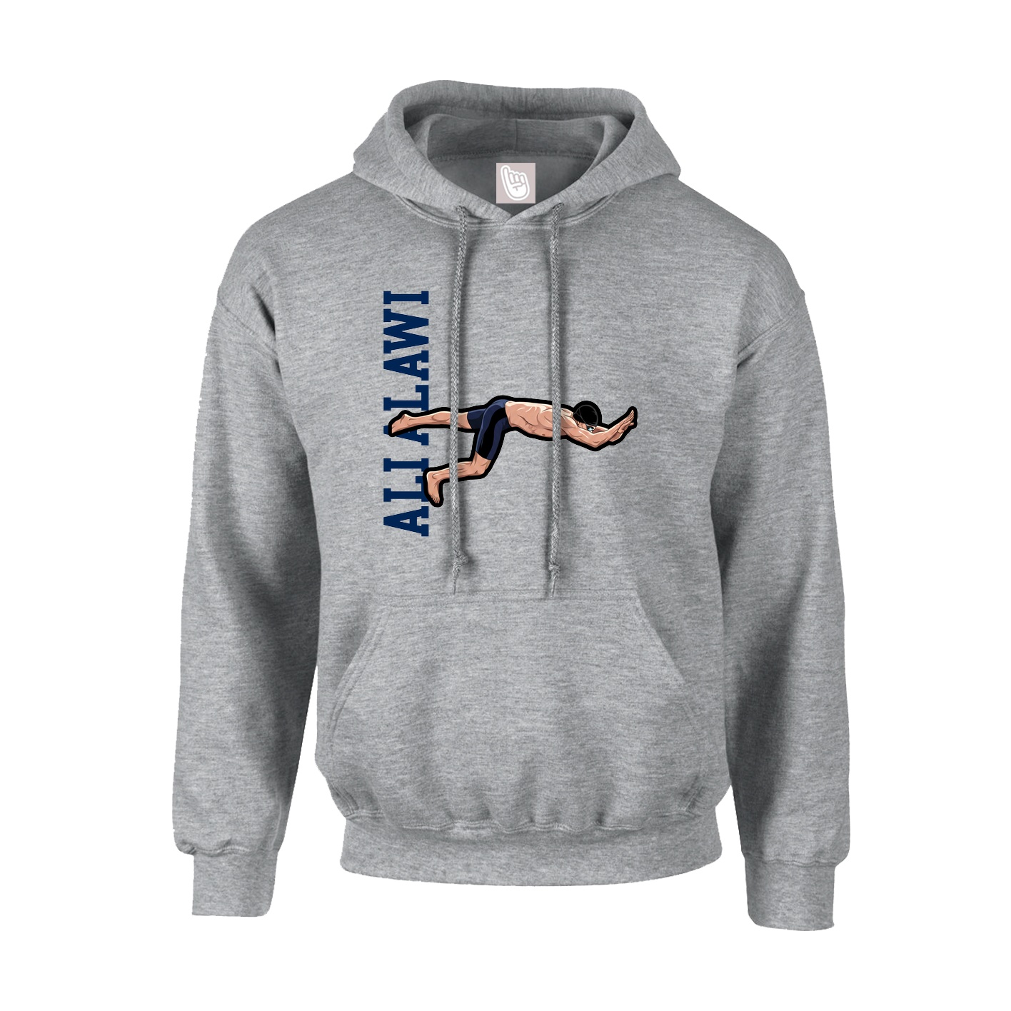 Youth Hoodie — Name Vertical in Grey