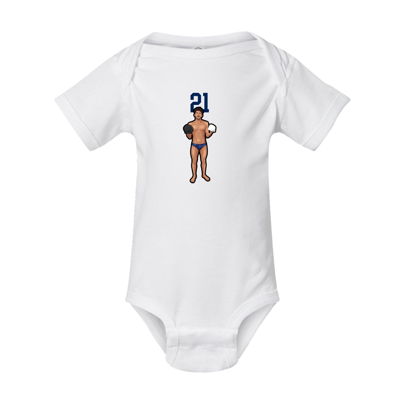 Baby Onesie — Number Top in White