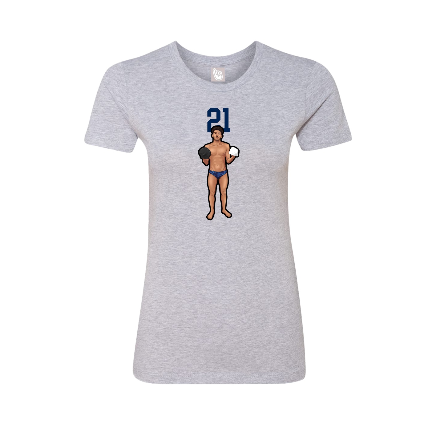 Womens Tee — Number Top in Grey