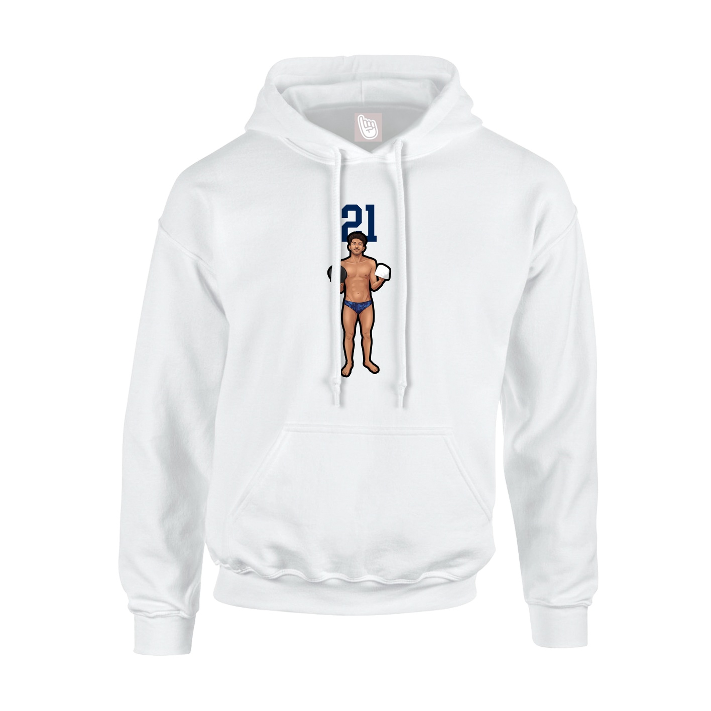 Youth Hoodie — Number Top in White