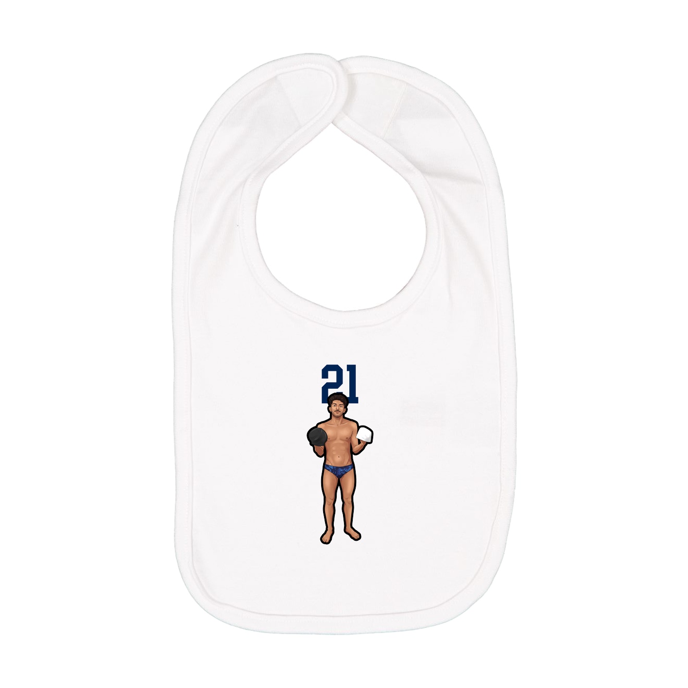 Infant Bib — Number Top in White