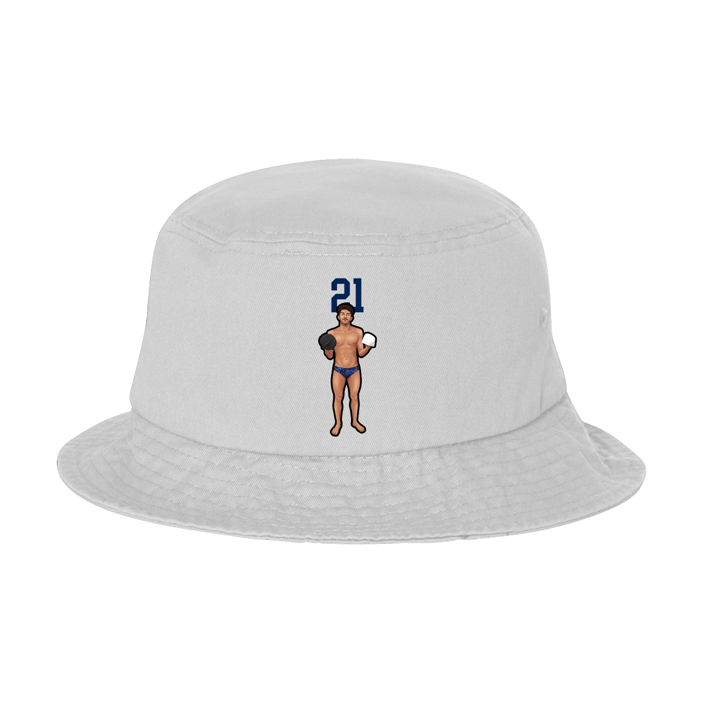 Bucket Cap — Number Top in White