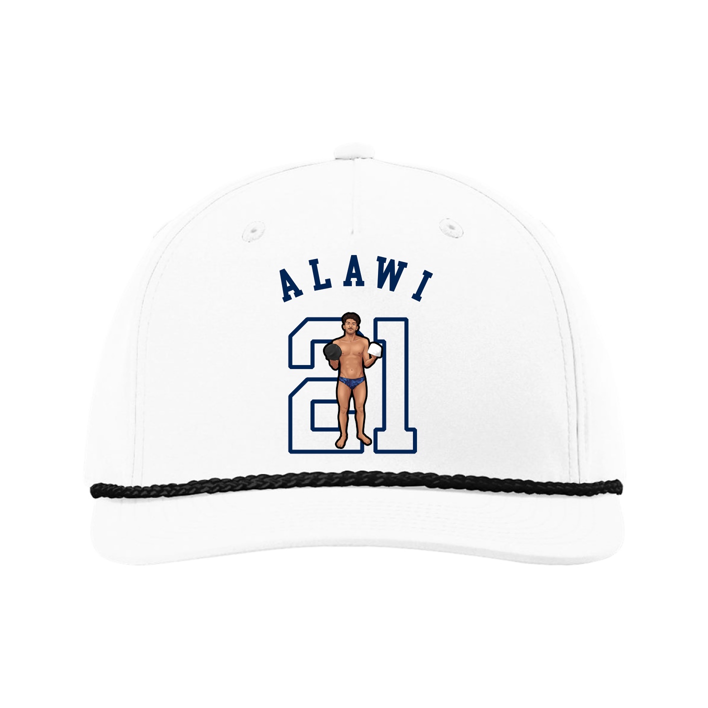 Five-Panel Classic Rope Cap — Shirsey Arch in White