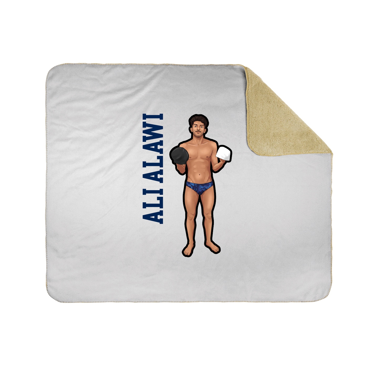 Throw Blanket — Name Vertical in White