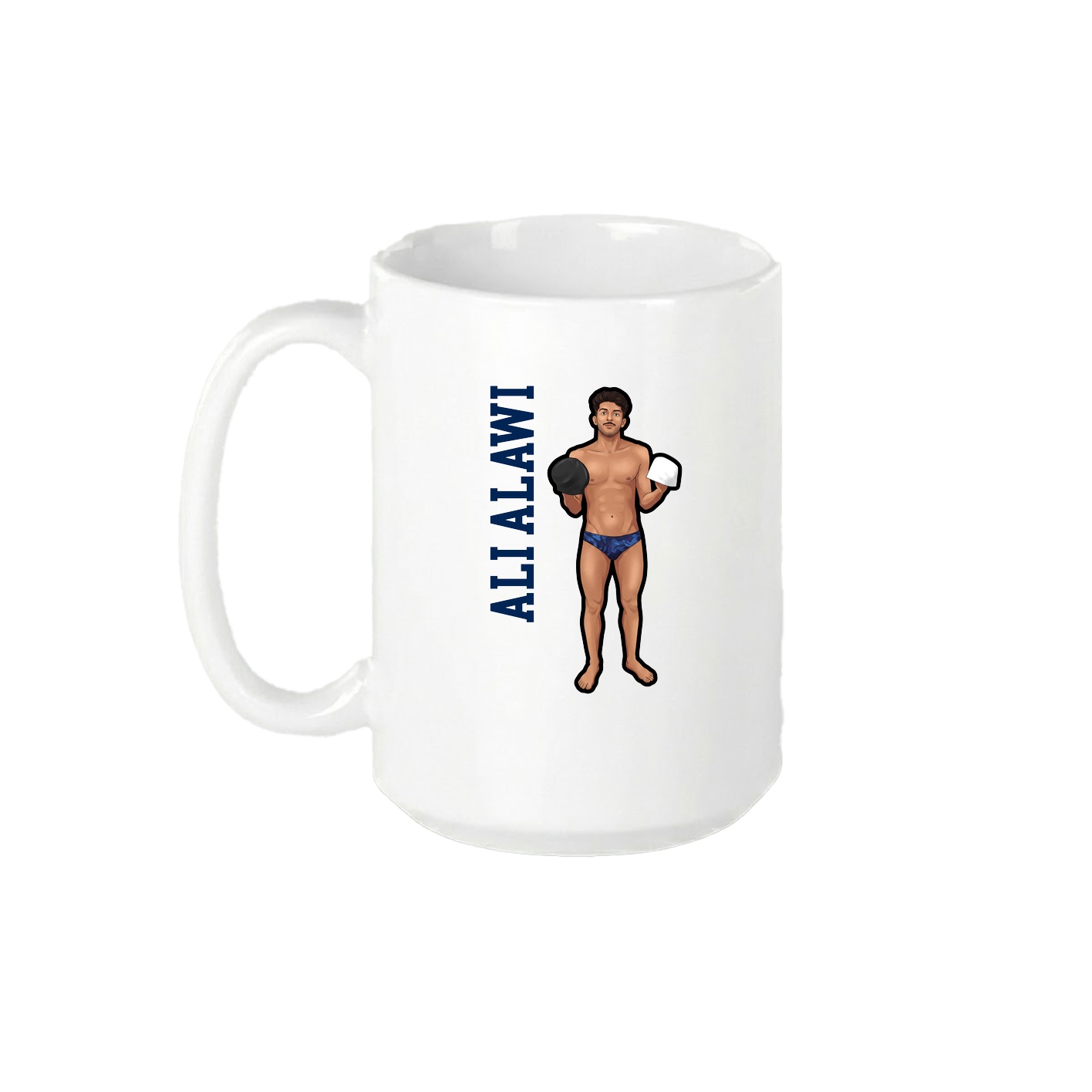 15oz Coffee Mug — Name Vertical in White