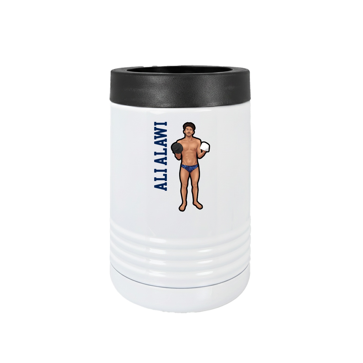 Beverage Holder — Name Vertical in White
