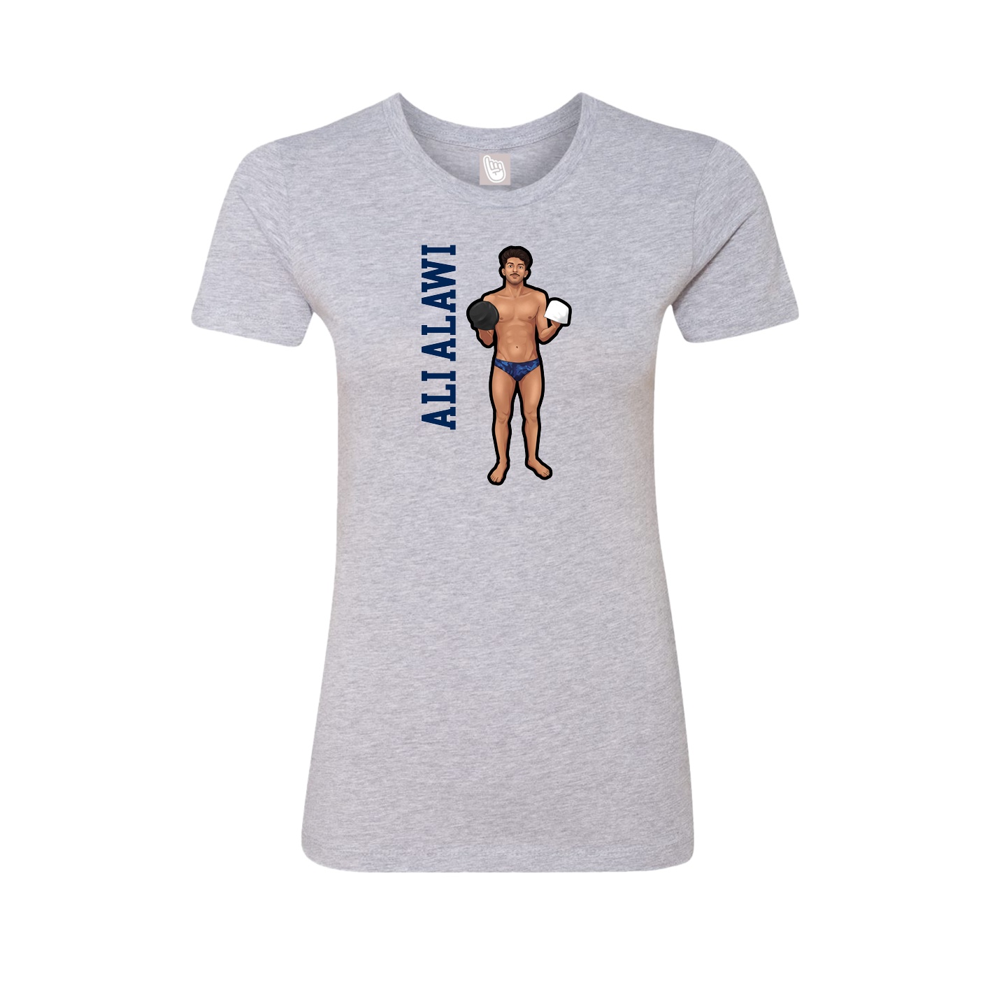 Womens Tee — Name Vertical in Grey