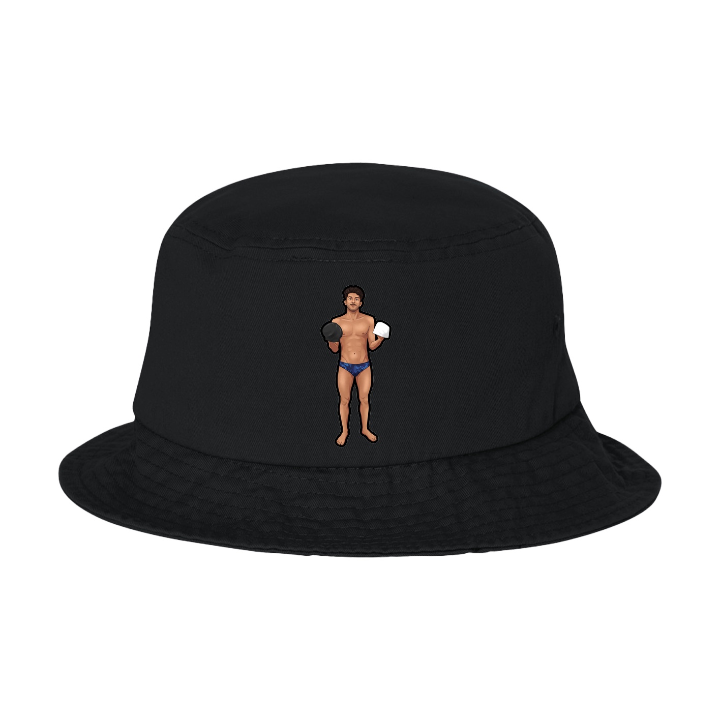 Bucket Cap — Name Vertical in Black