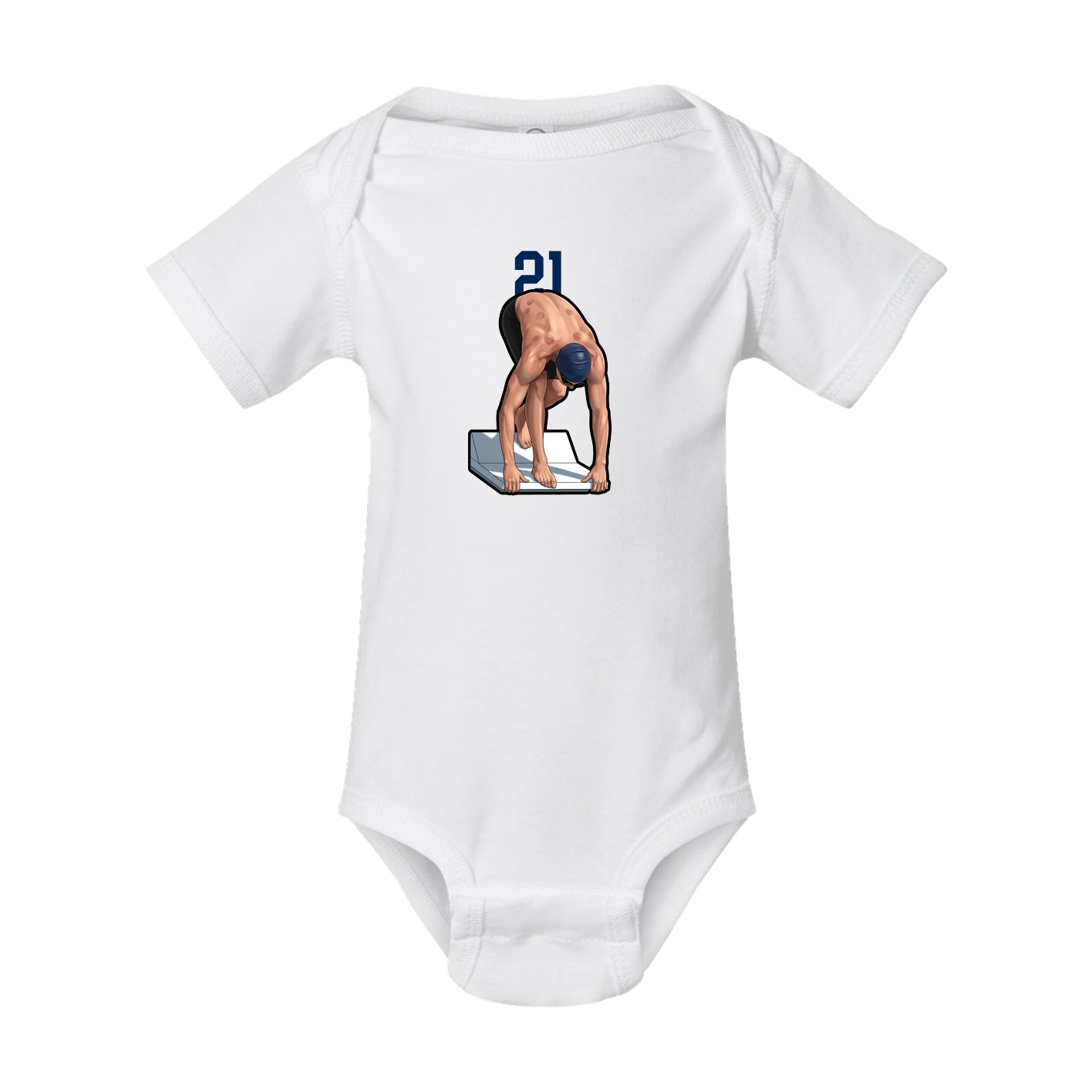 Baby Onesie — Number Top in White