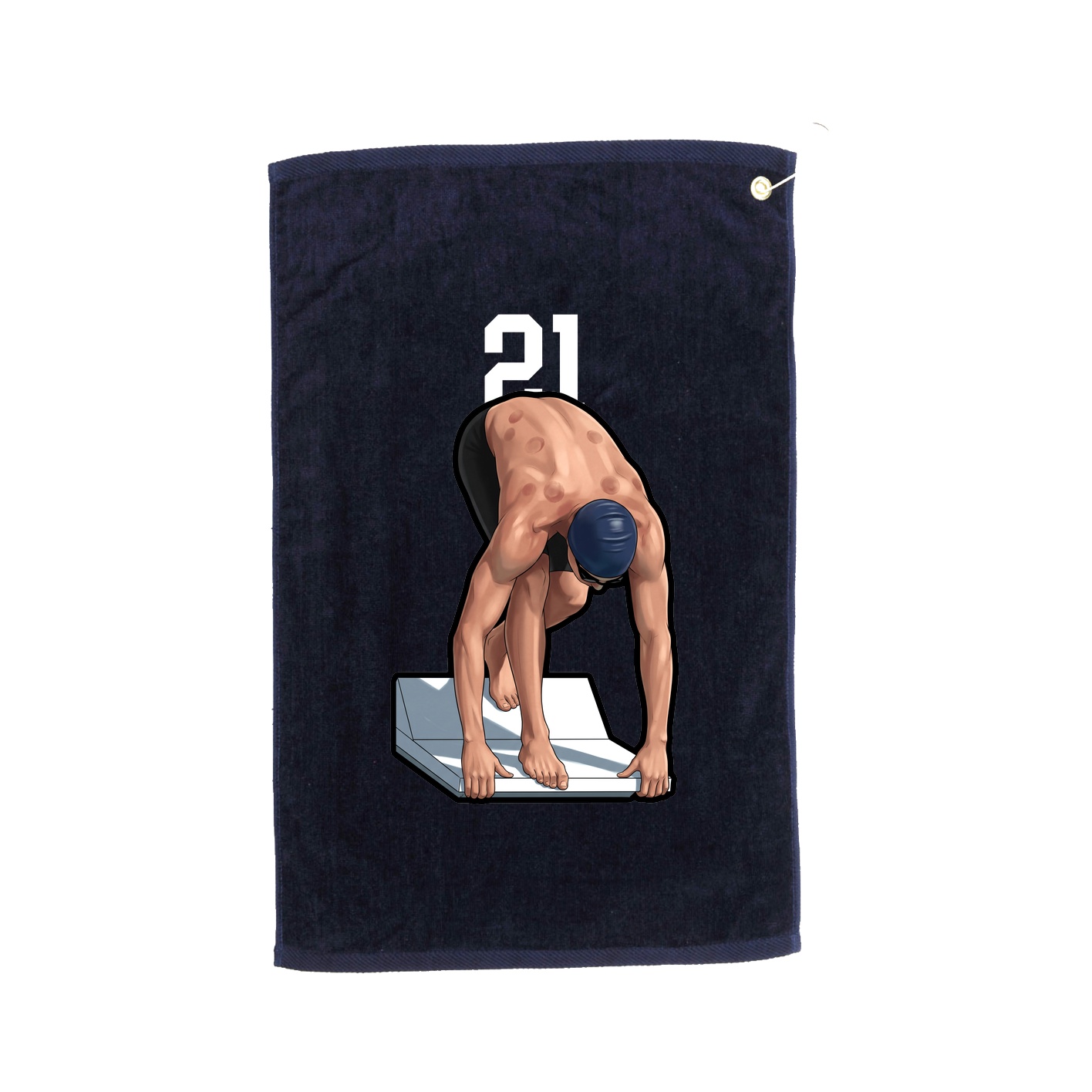 Golf Towel — Number Top in Navy