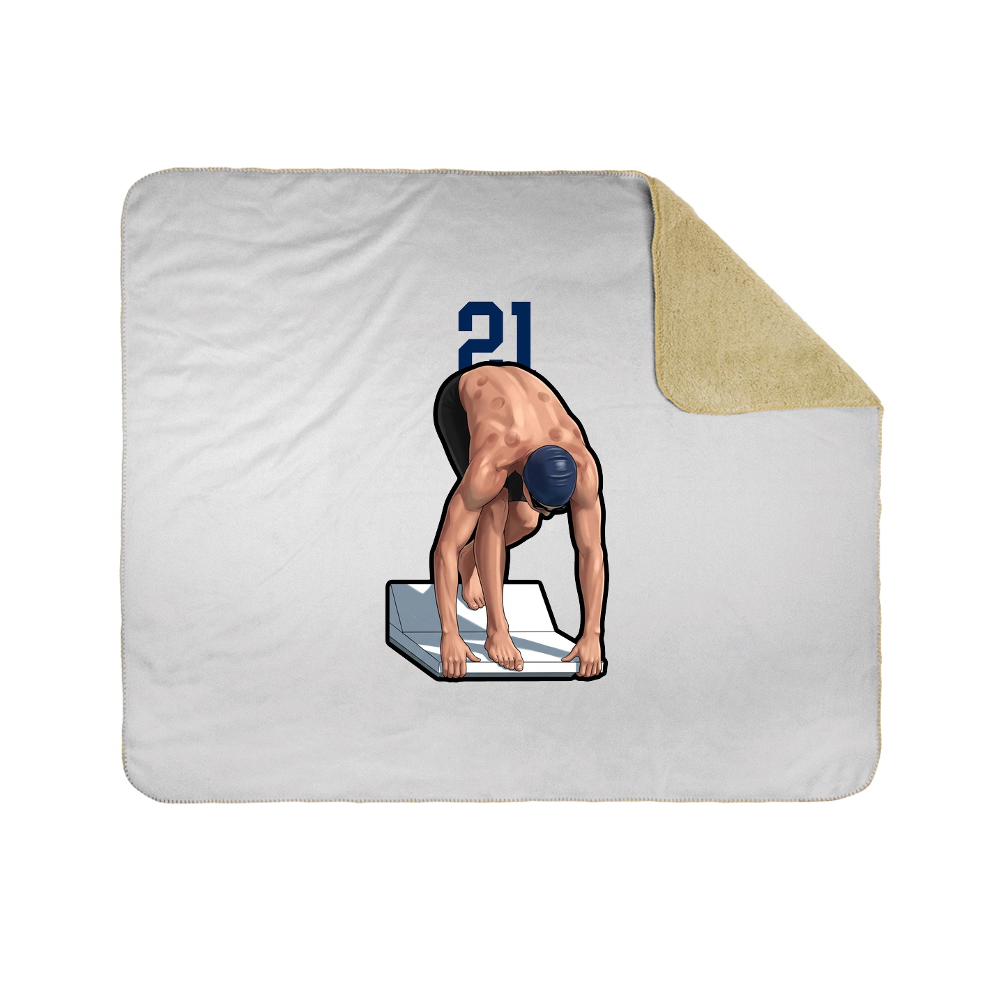 Throw Blanket — Number Top in White