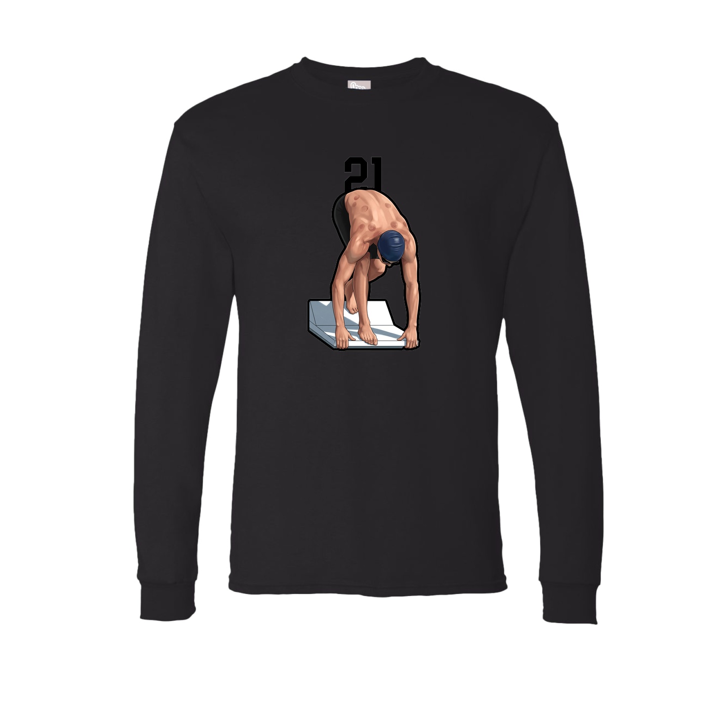 Long Sleeve Tee — Number Top in Black