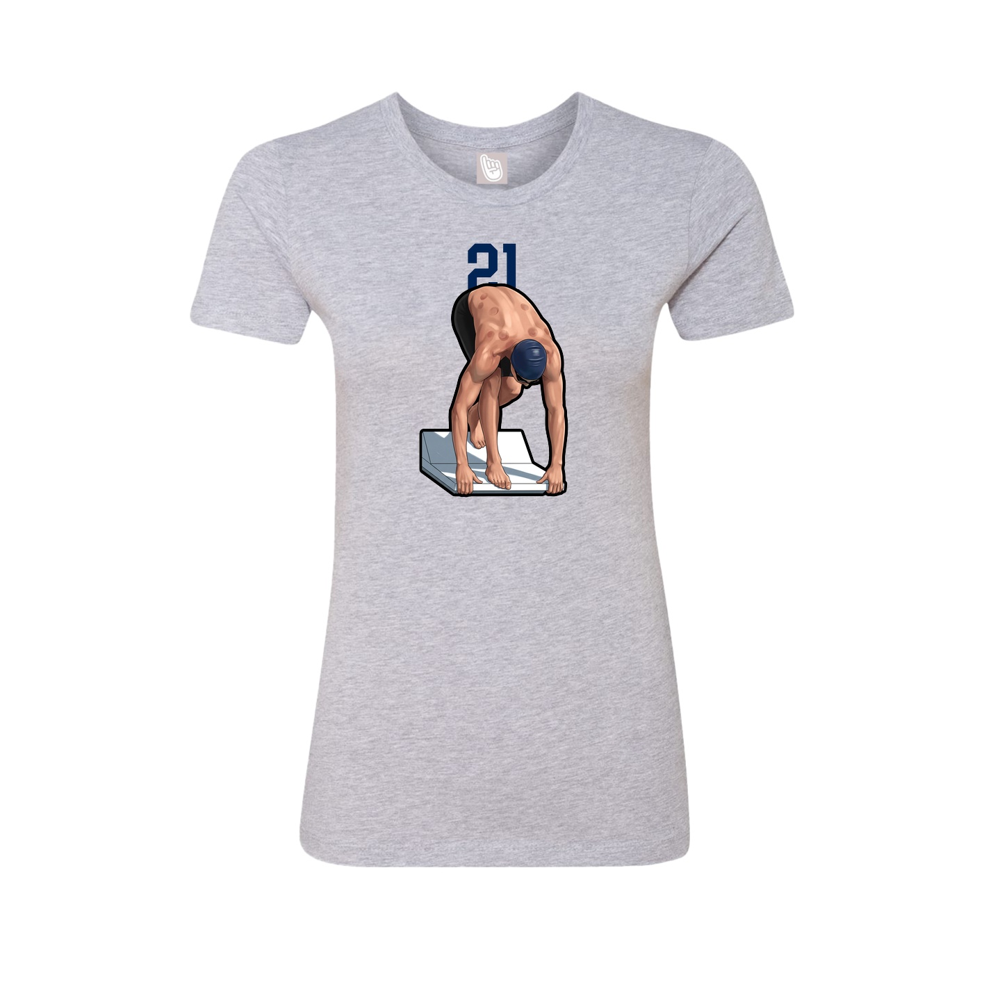 Womens Tee — Number Top in Grey