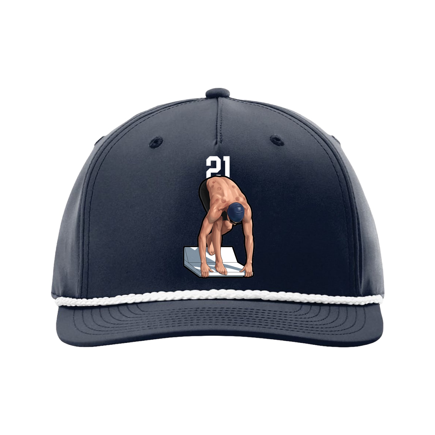 Five-Panel Classic Rope Cap — Number Top in Navy