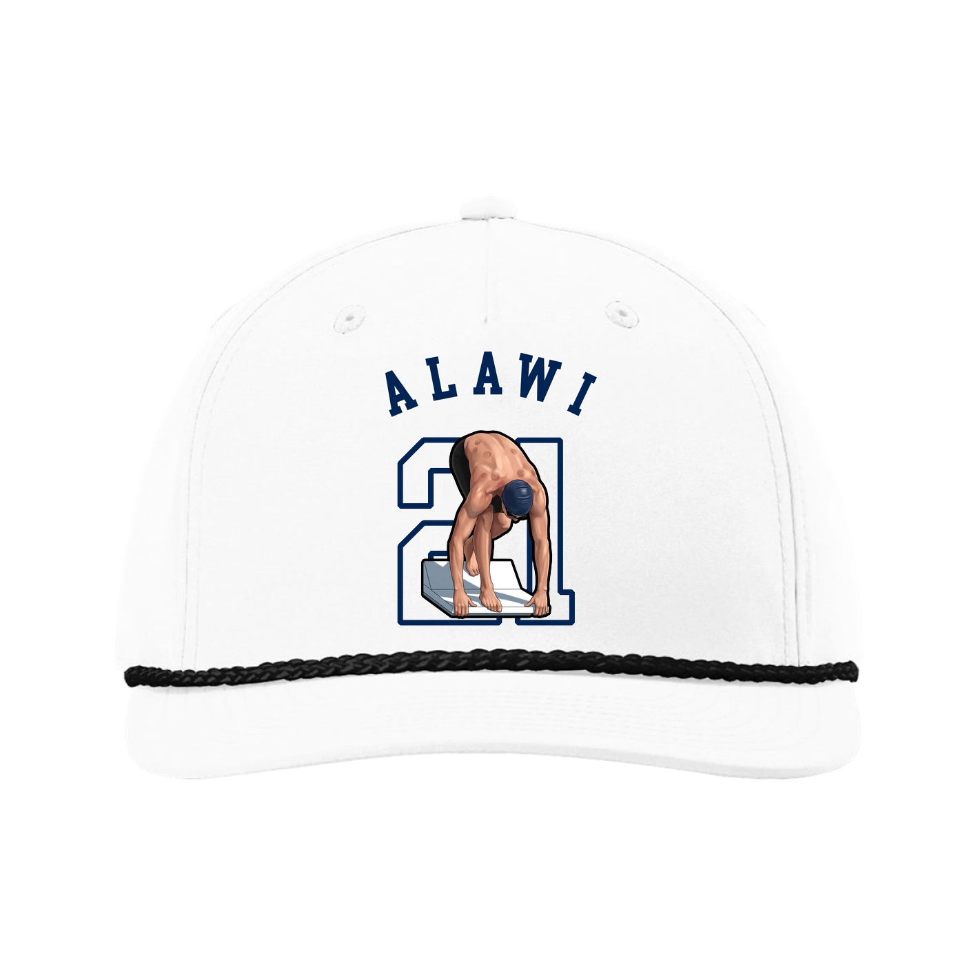 Five-Panel Classic Rope Cap — Shirsey Arch in White