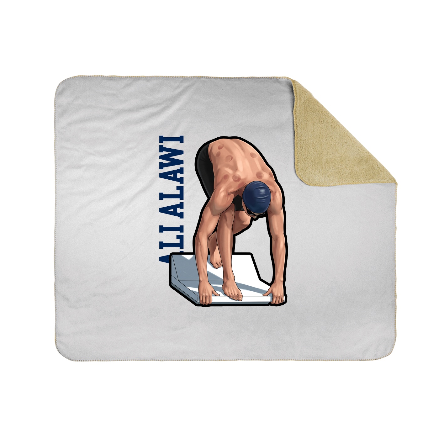 Throw Blanket — Name Vertical in White