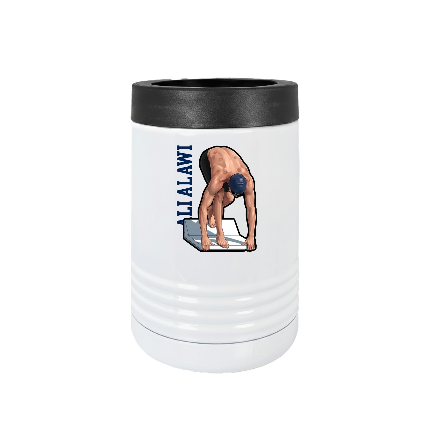 Beverage Holder — Name Vertical in White