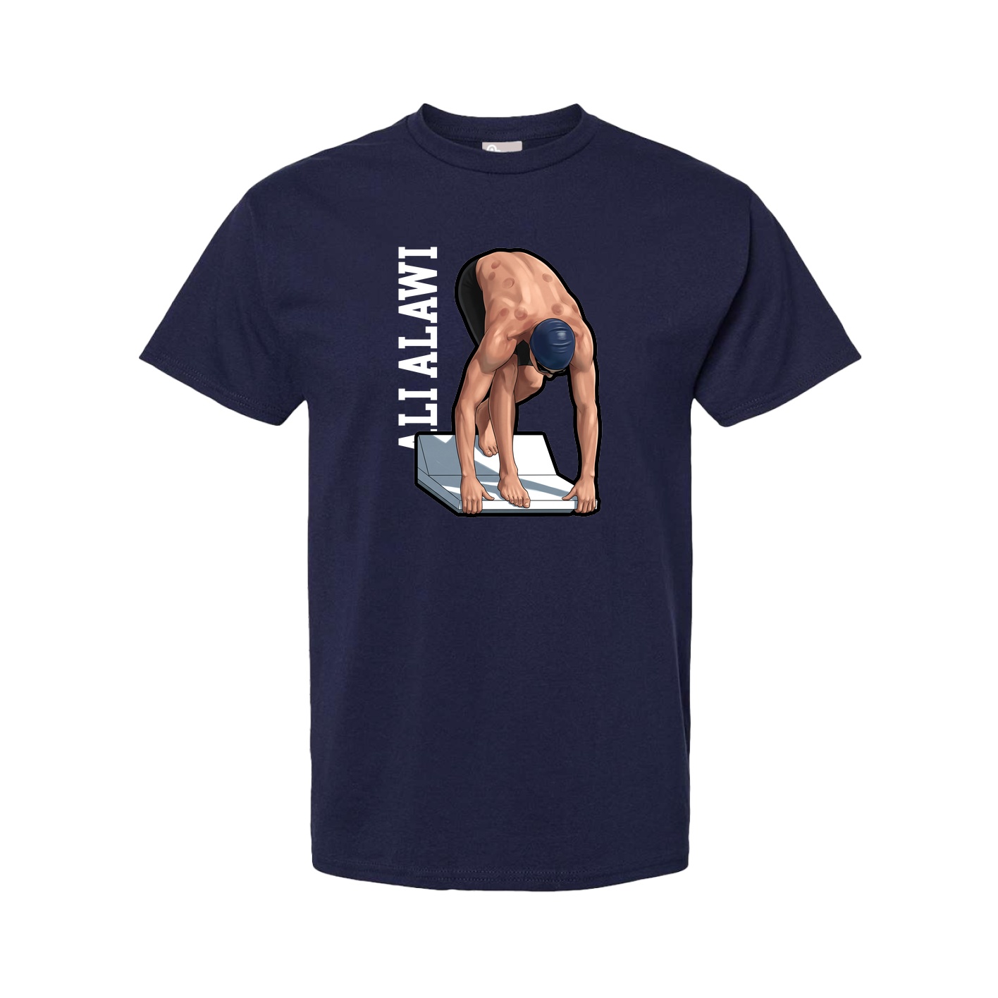 Tee — Name Vertical in Navy
