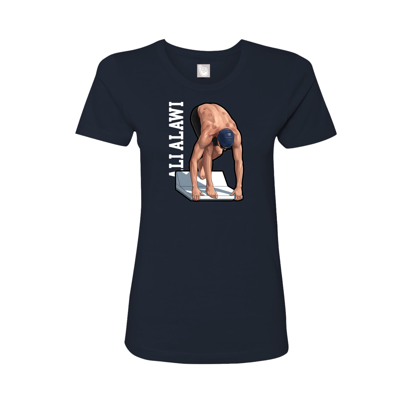 Womens Tee — Name Vertical in Navy