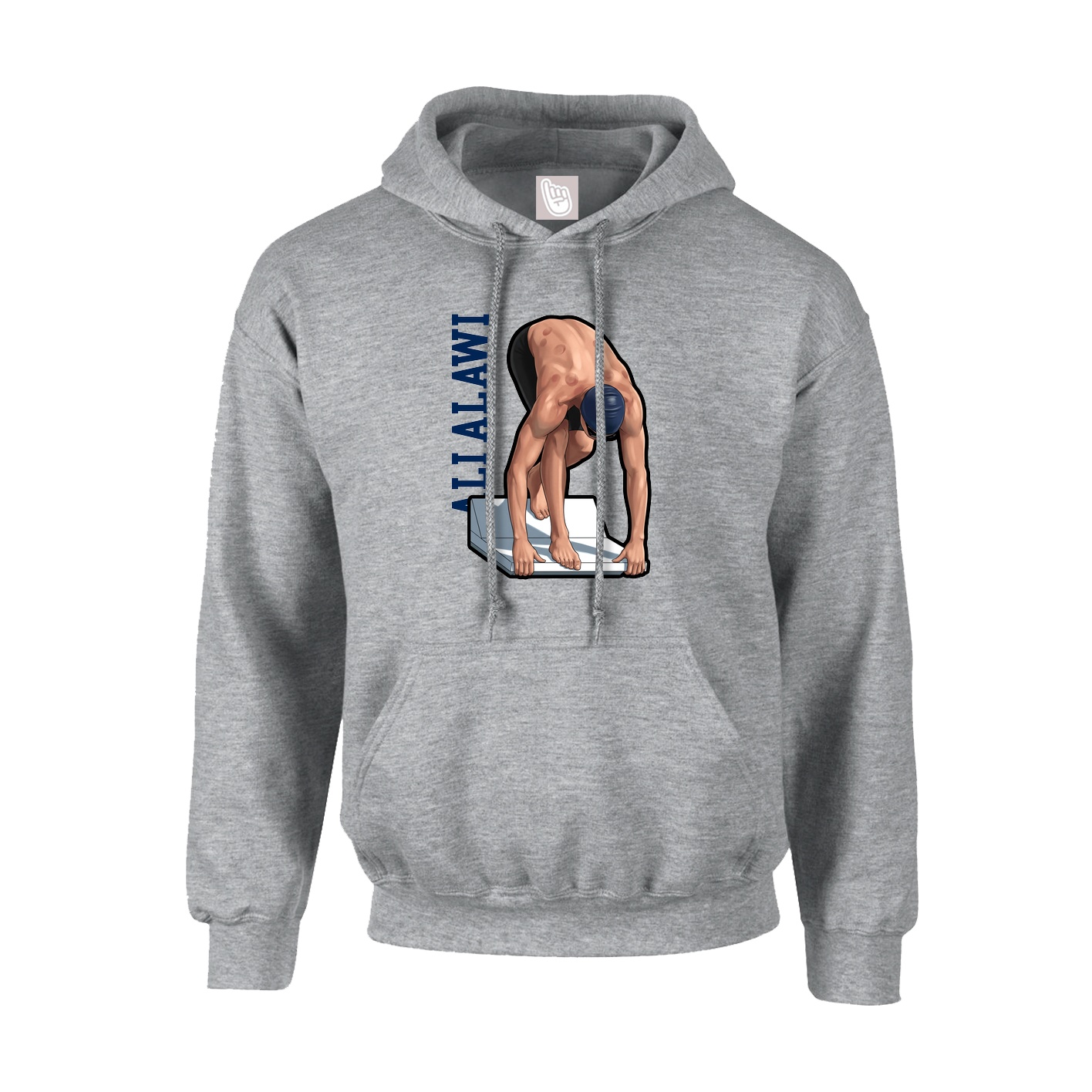 Youth Hoodie — Name Vertical in Grey