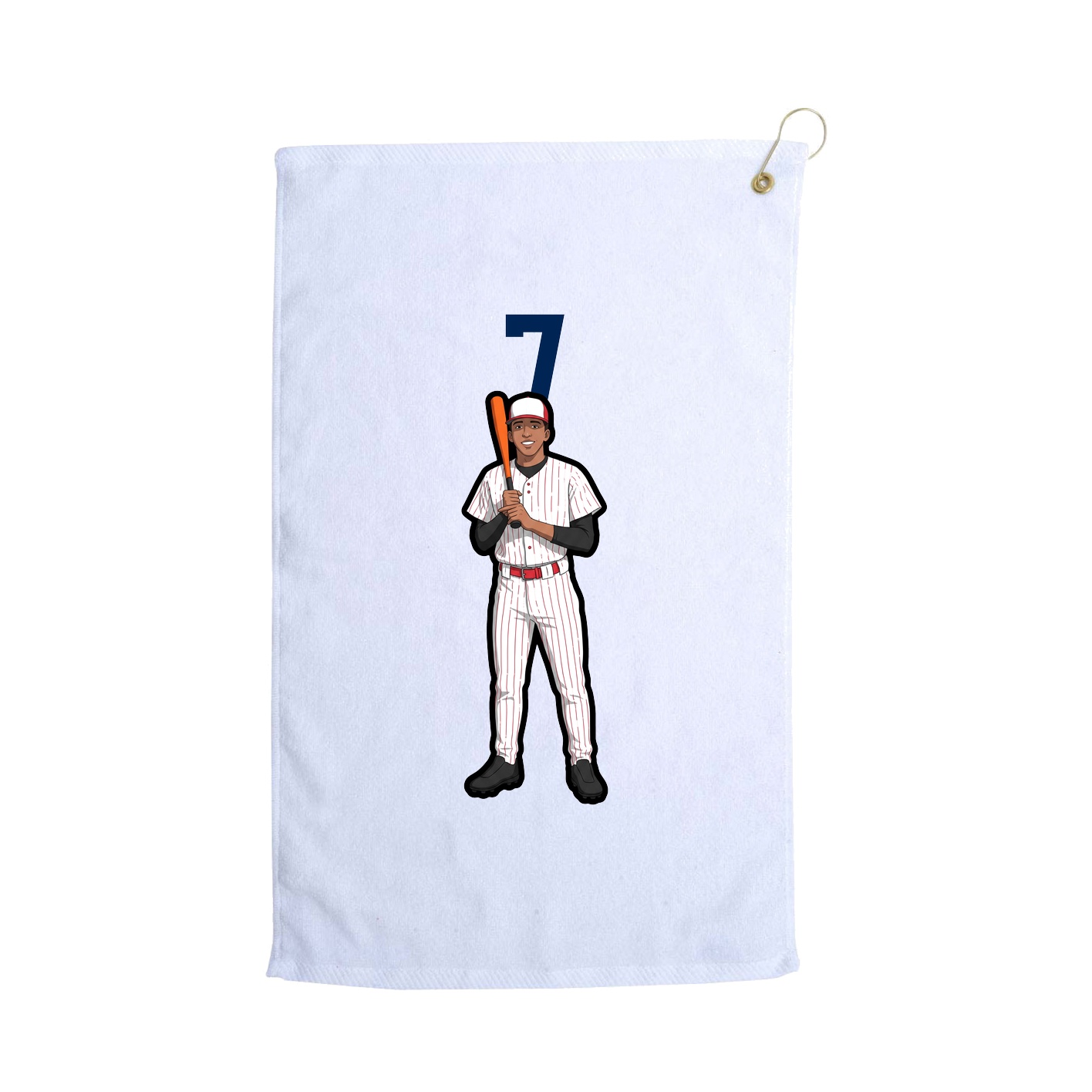 Golf Towel — Number Top in White