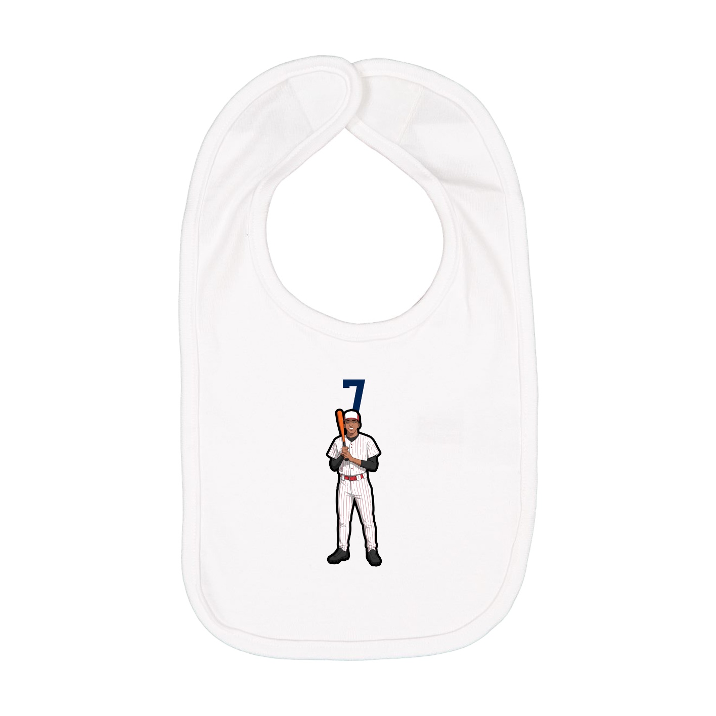 Infant Bib — Number Top in White