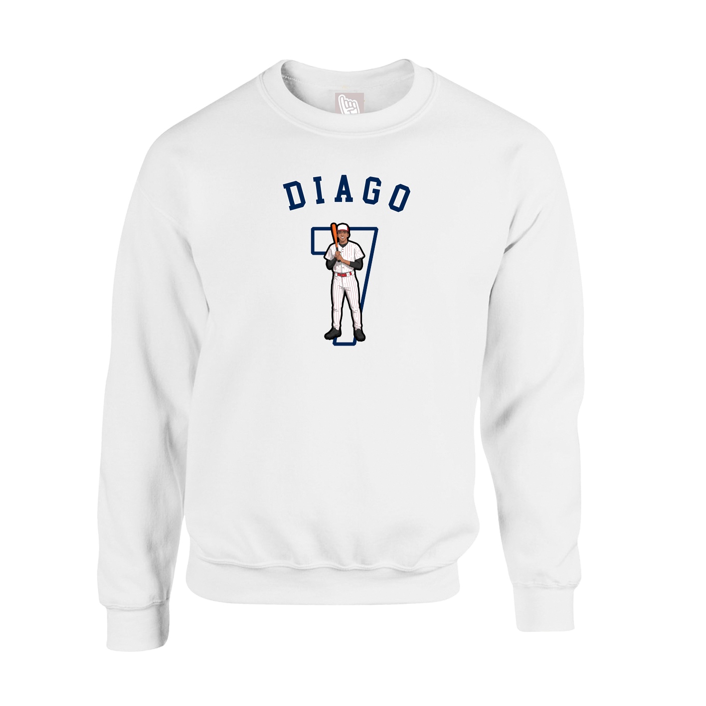 Fleece Crew — Shirsey Arch in White