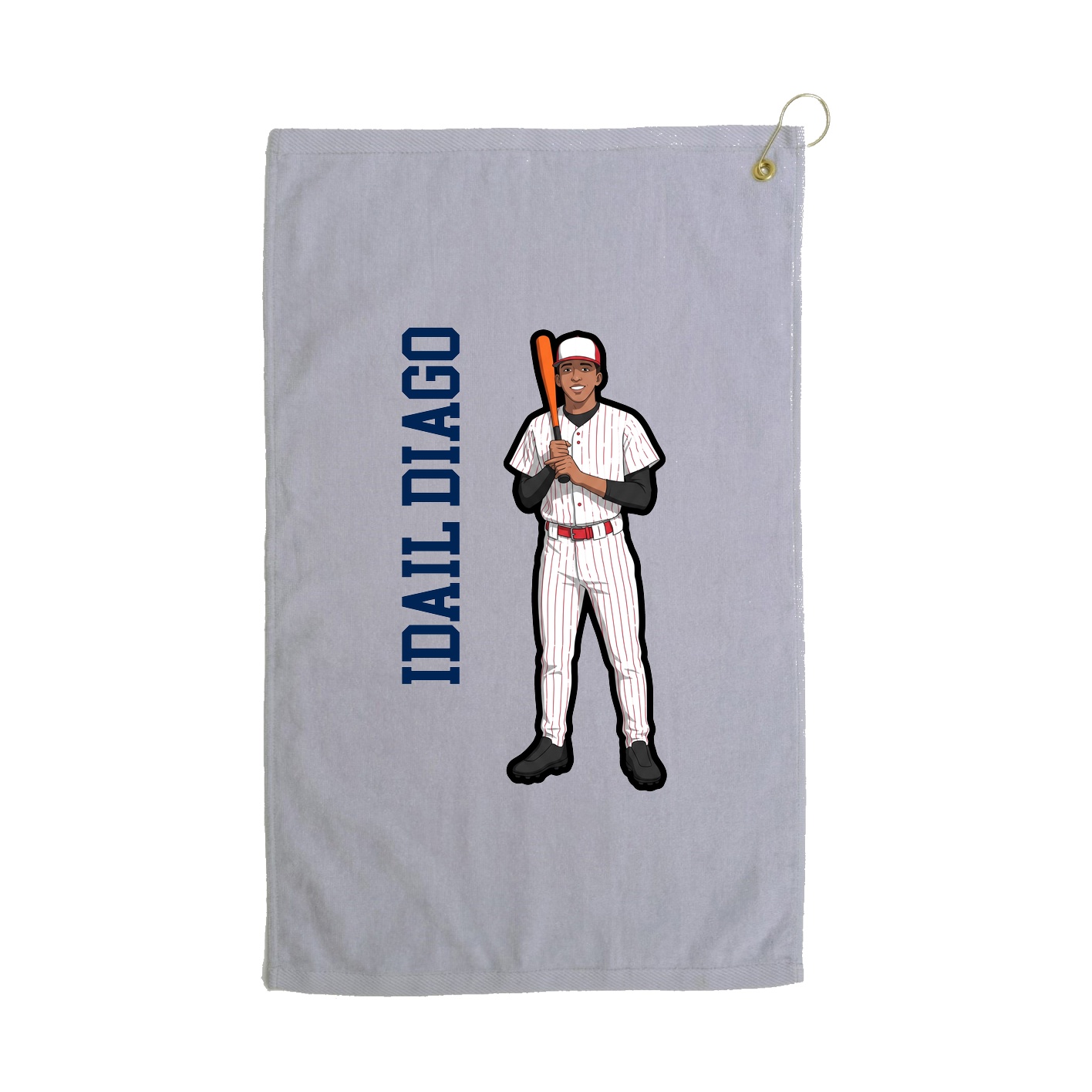 Golf Towel — Name Vertical in Grey