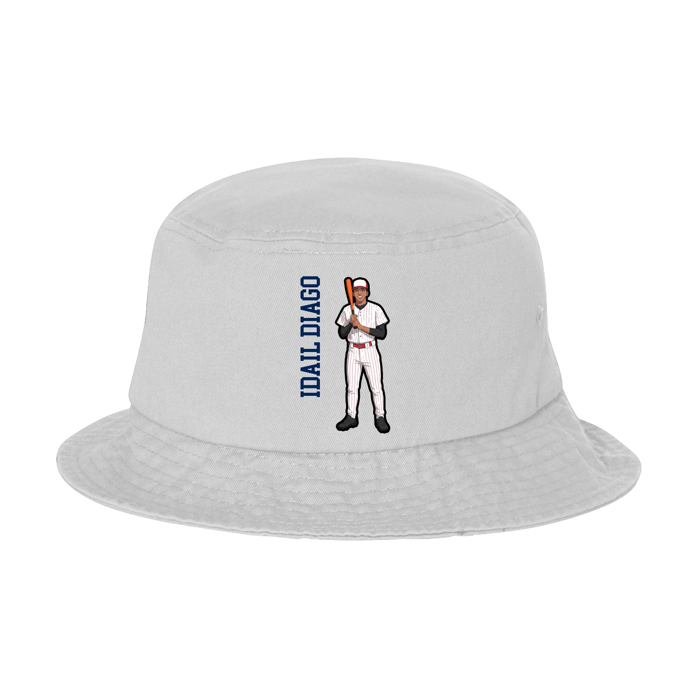 Bucket Cap — Name Vertical in White