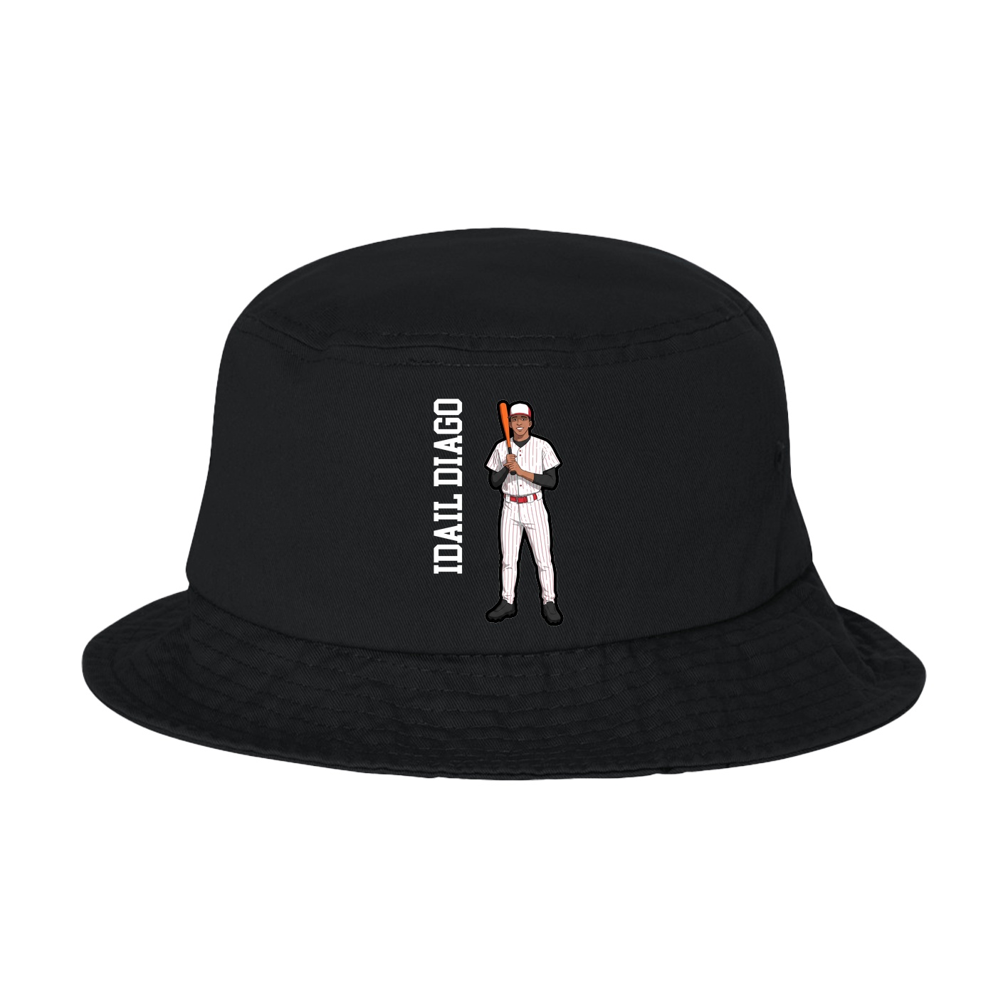 Bucket Cap — Name Vertical in Black