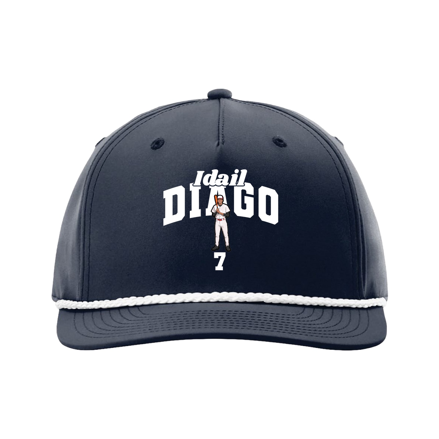 Five-Panel Classic Rope Cap — Signature Arch in Navy