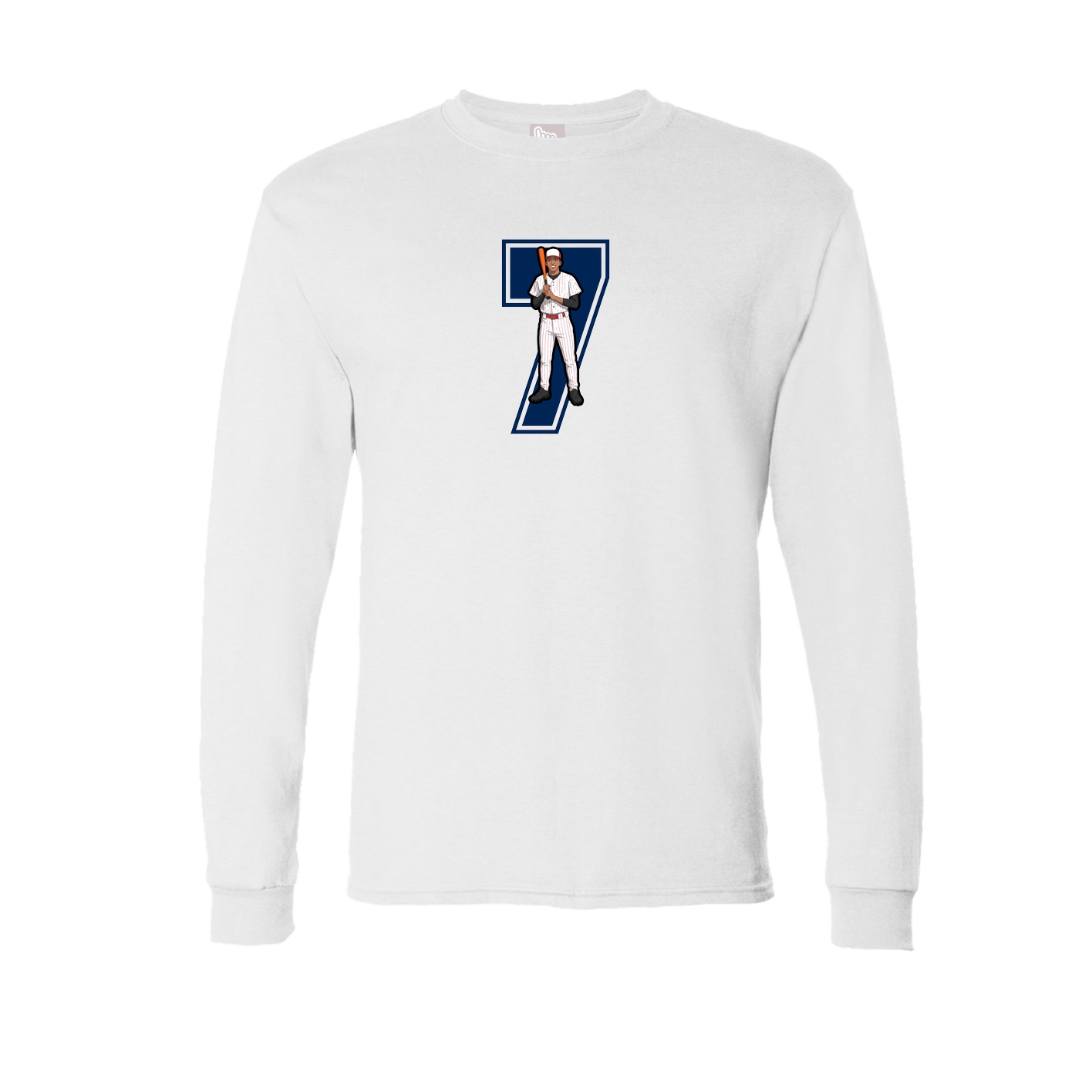 Long Sleeve Tee — Number in White