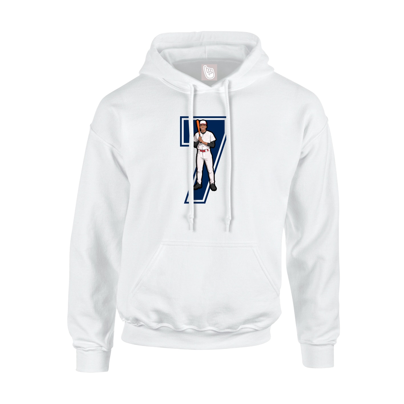 Hoodie — Number in White