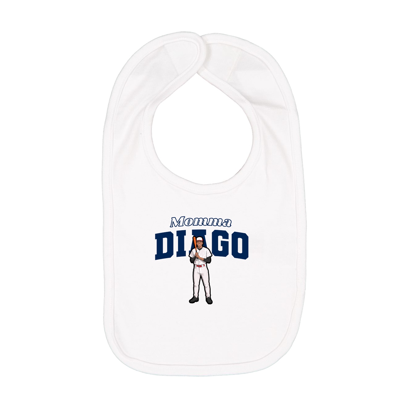 Infant Bib — Mothers Day Block in White